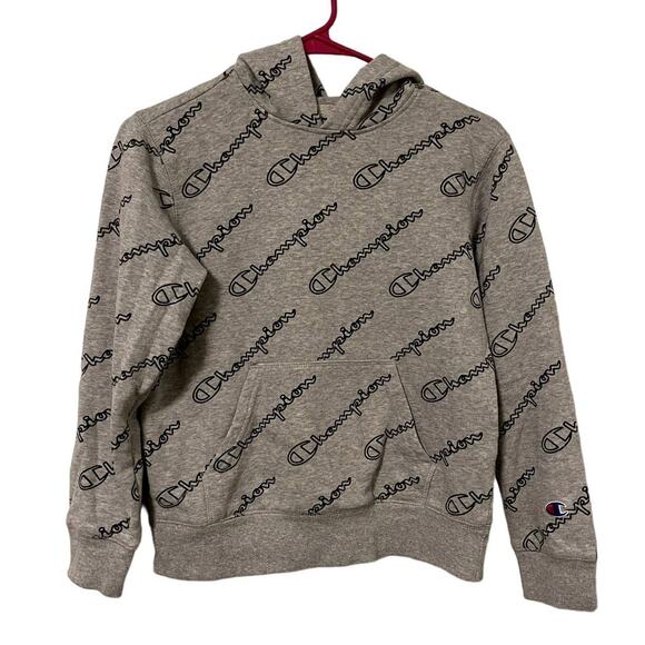 Champion Logo Hoodie Sweatshirt AOP Youth Size M - Picture 1 of 3